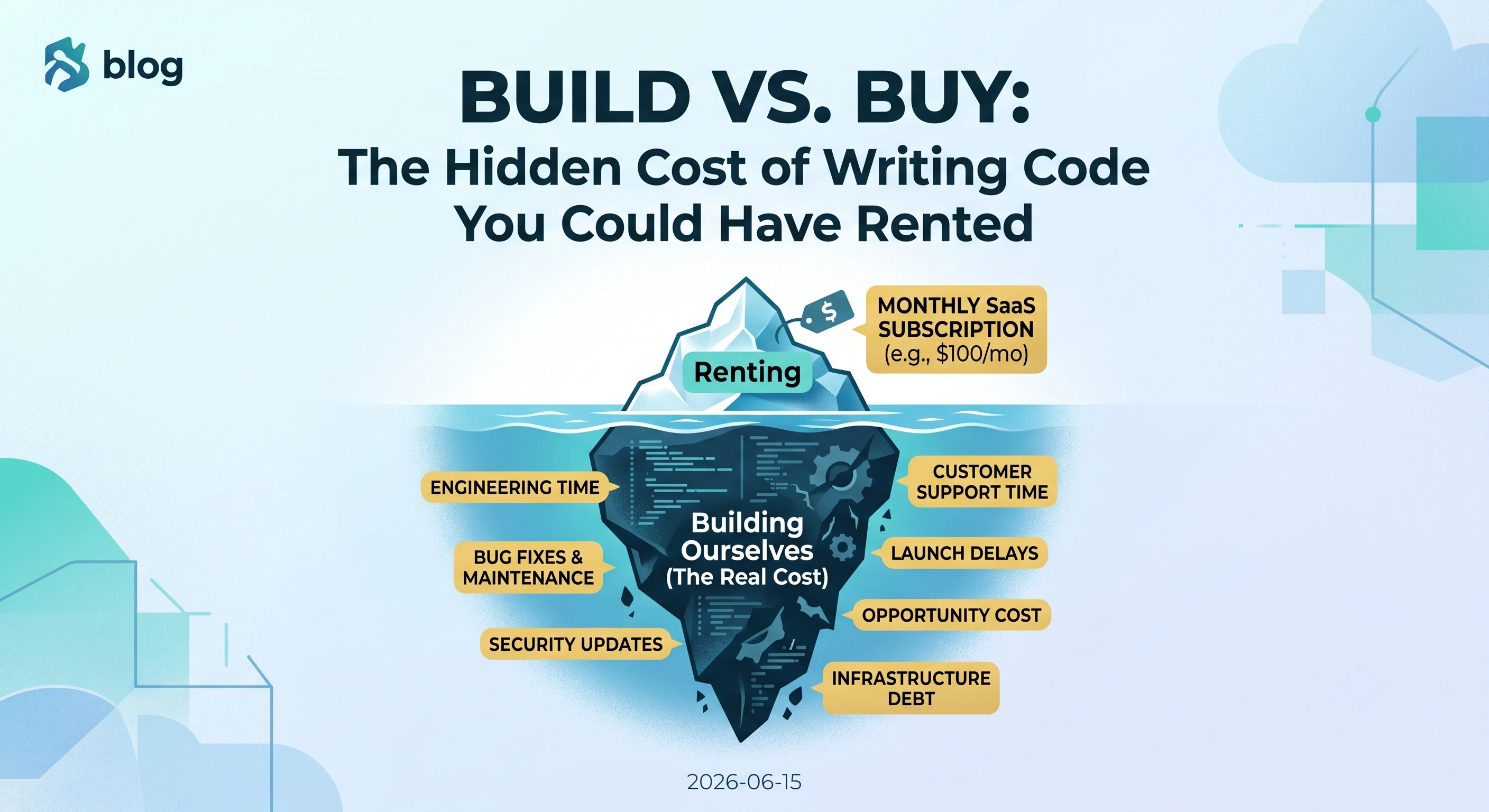 Rent the boring parts—auth, billing, email—so your team can spend time on what customers actually choose you for.