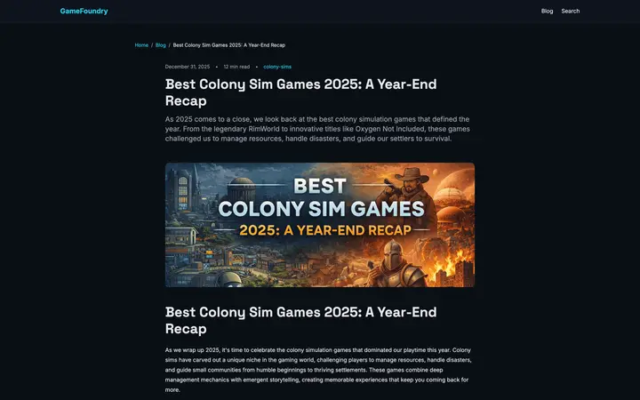 GameFoundry Blog preview